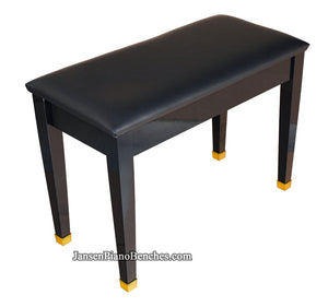 Jansen Upright Piano Bench High Polish Black Brass Ferrule Legs Sale