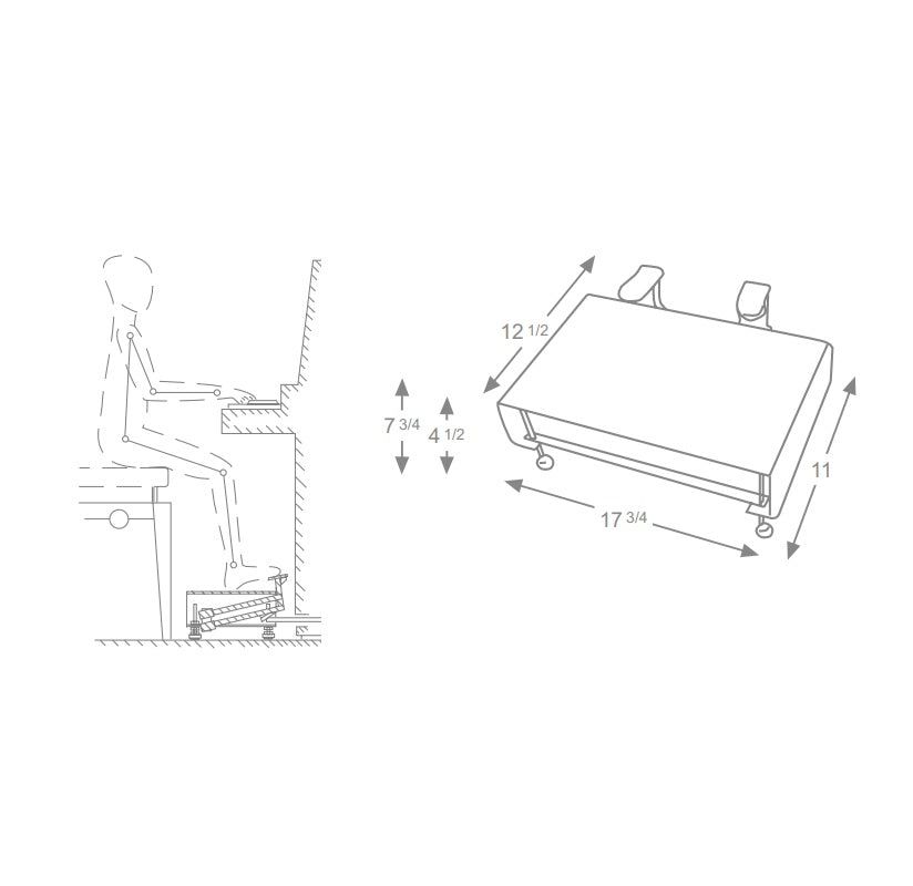 piano pedal platform measurements