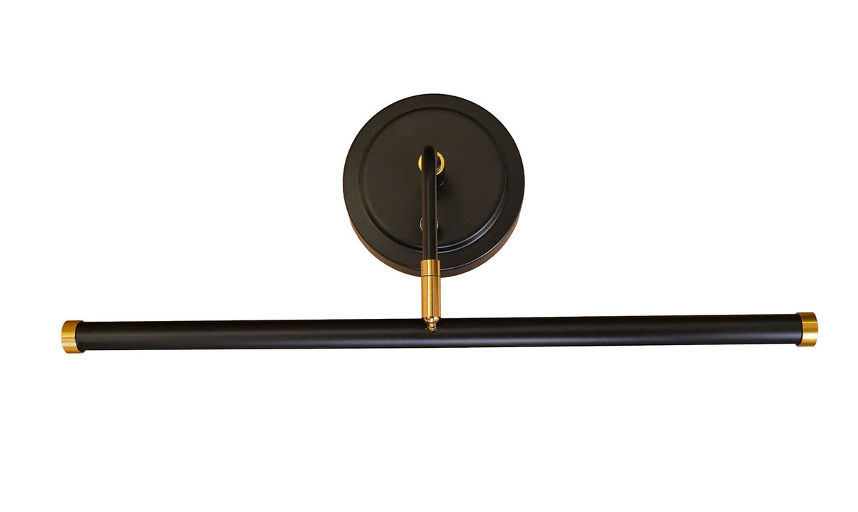 overhead view of black led piano light, showcasing the 19" led lamp shade.