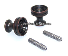 Load image into Gallery viewer, piano desk knobs antique bronze with wood screws