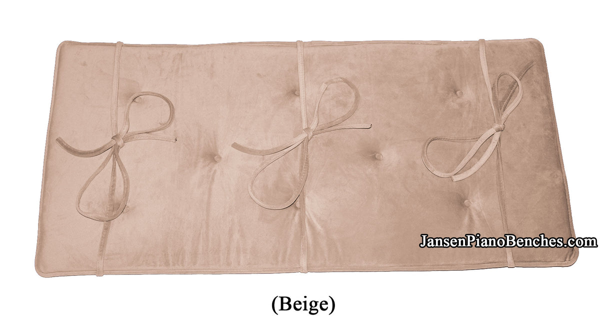 beige piano bench cushion tufted padded