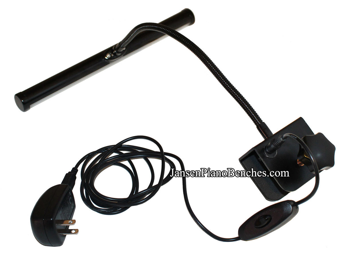 piano light black led lamp clip on