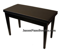 Load image into Gallery viewer, piano bench upholstered top black schaff