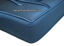 Load image into Gallery viewer, piano bench pad blue cushion