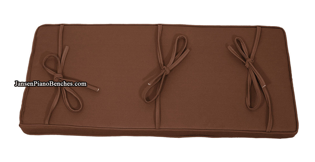 Piano Bench Cushion 32" x 15.5" with 3" Thick Foam Chestnut Brown