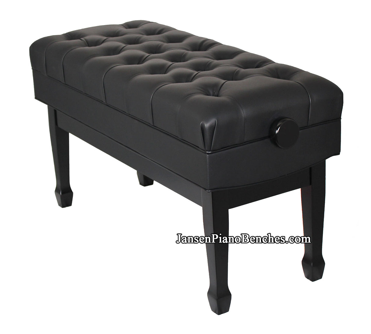 black satin piano bench duet adjustable