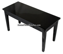 Load image into Gallery viewer, ebony grand piano bench high gloss black square legs