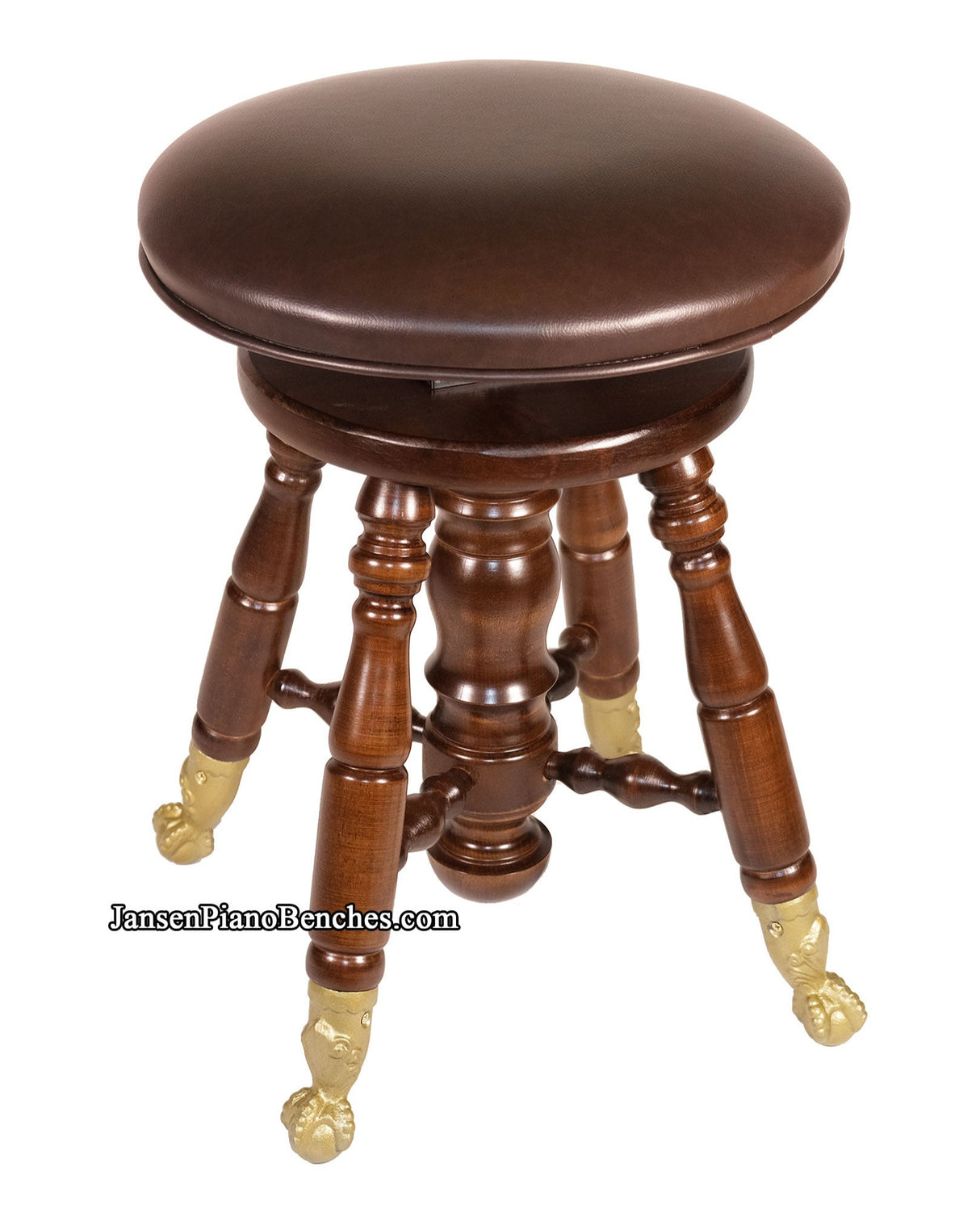 Piano Stool with Brass Claw Feet