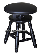 Load image into Gallery viewer, Jansen piano stool upholstered top black