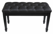Load image into Gallery viewer, piano bench with padded top by jansen in black satin 
