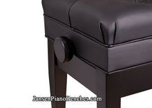 Load image into Gallery viewer, satin ebony adjustable piano bench duet