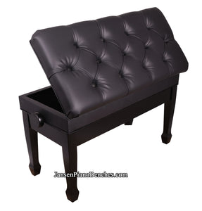 duet adjustable piano bench black with storage