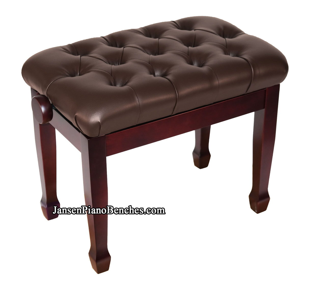 Mahogany Adjustable Piano Bench Pillow Top