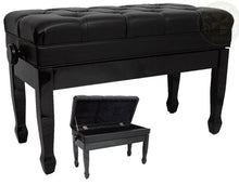 Load image into Gallery viewer, duet adjustable piano bench with sheet music storage