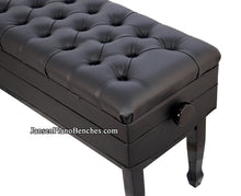 Load image into Gallery viewer, black piano bench adjustable height satin ebony