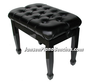 adjustable piano bench black high polish pillow top