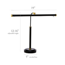 Load image into Gallery viewer, black and brass led piano lamp for upright pianos cocoweb