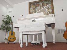 Load image into Gallery viewer, white hydraulic piano bench
