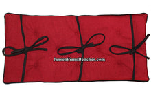 Load image into Gallery viewer, cranberry red and black piano bench cushion