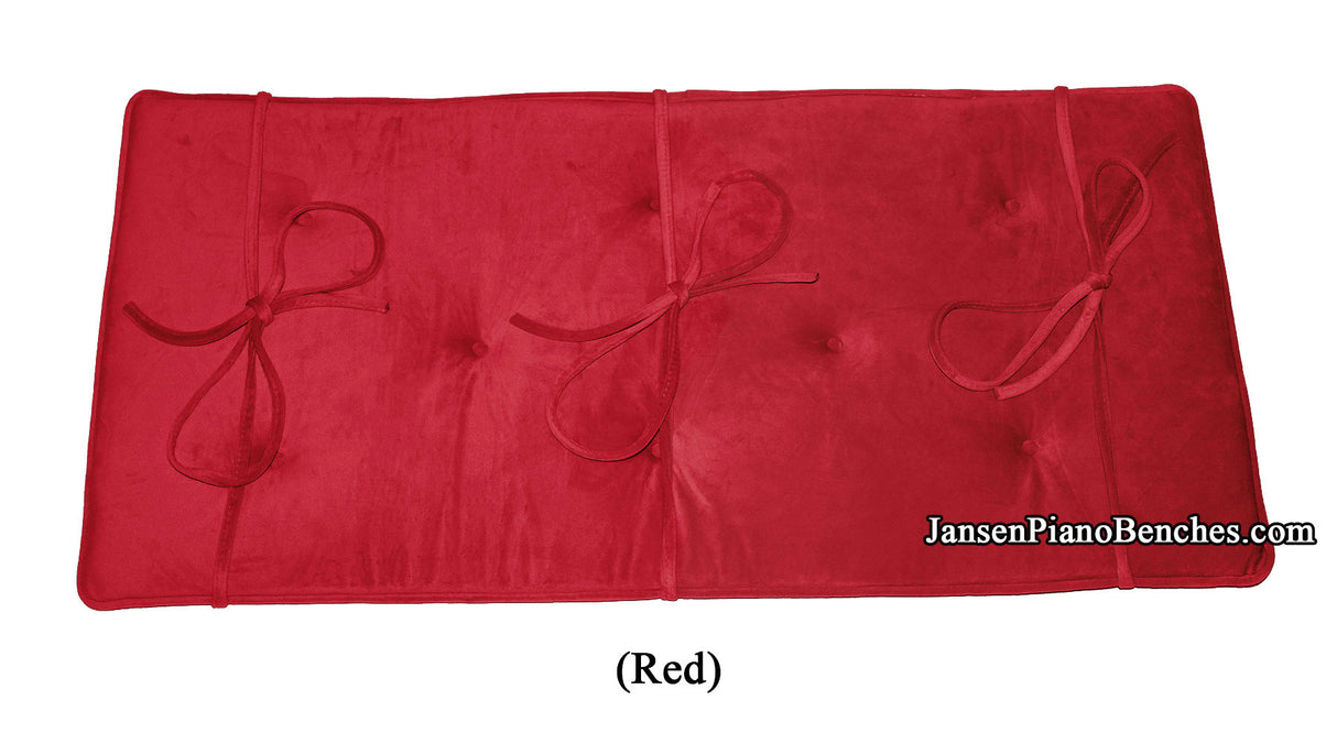 red piano bench cushion