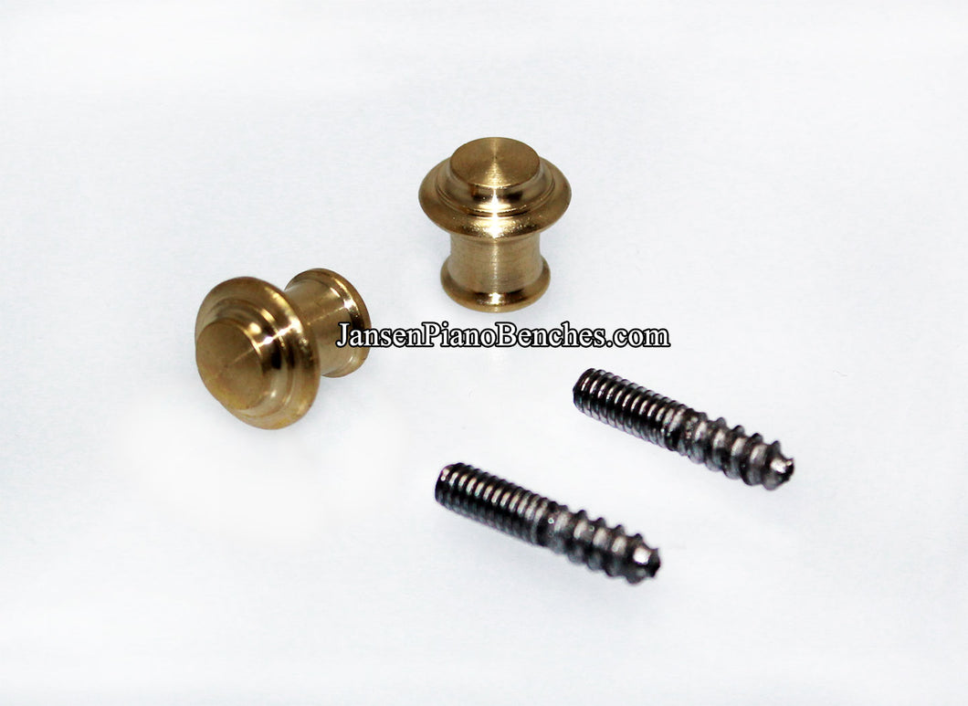 tiered brass piano desk knobs with wood screw