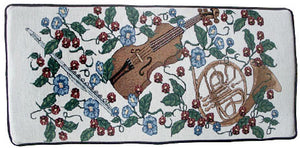 violin and horn piano bench cushion