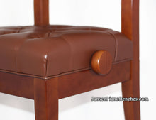 Load image into Gallery viewer, padded piano chair satin walnut