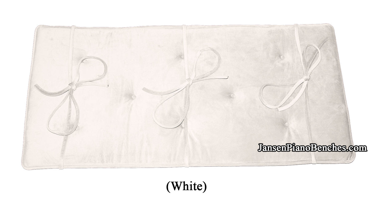white piano bench pad cushion
