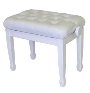white adjustable piano bench high polish pillow top