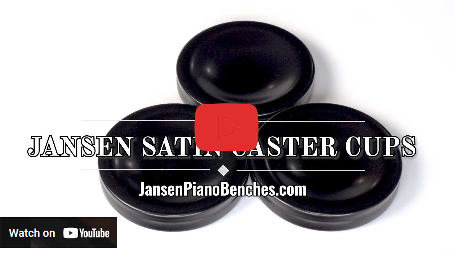 Jansen 4-inch satin piano caster cups – video thumbnail