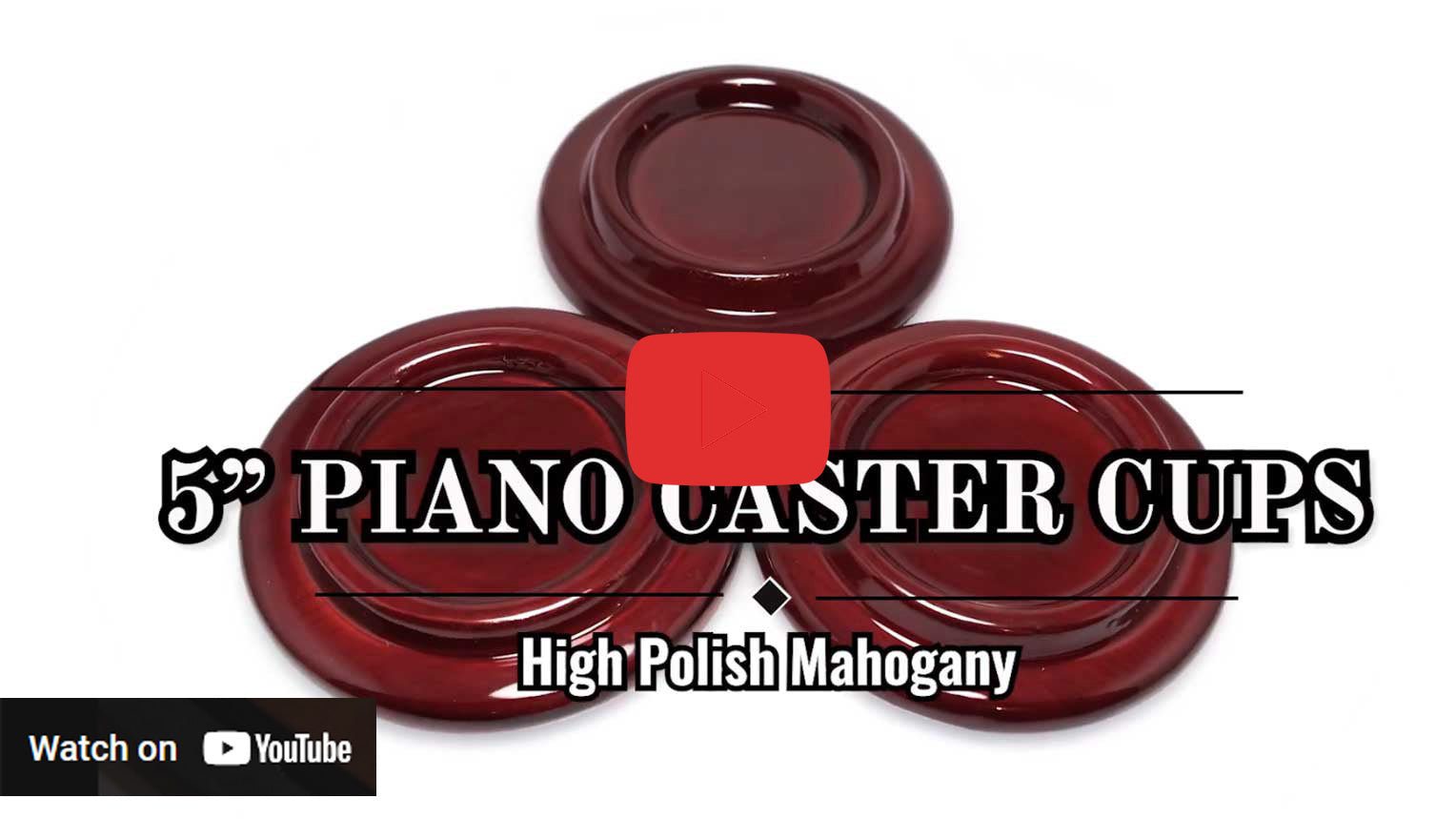 mahogany high gloss piano caster cup video thumbnail