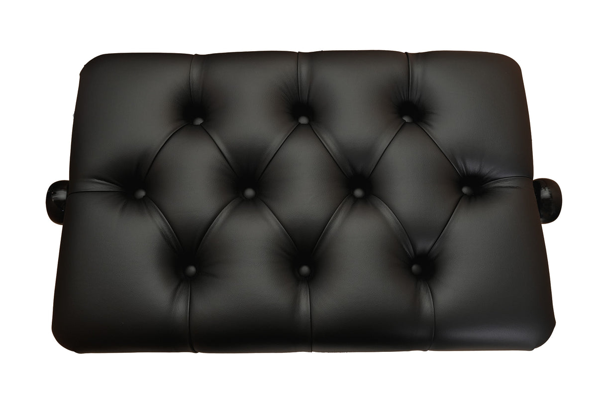 black tufted piano bench vinyl top on hydraulic bench