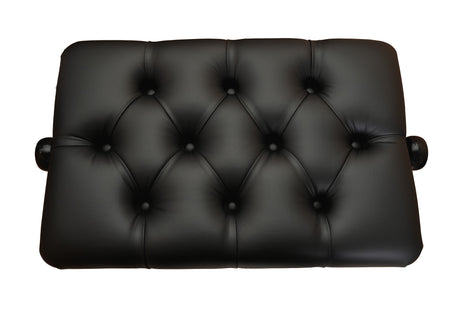 black tufted piano bench vinyl top on hydraulic bench