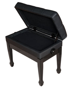 piano bench with sheet music storage compartment high gloss black