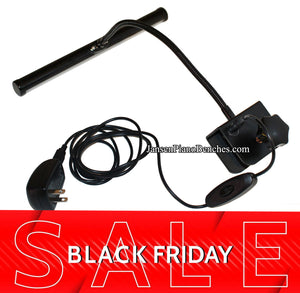 Black Piano Lamp LED Adjustable Gooseneck 12