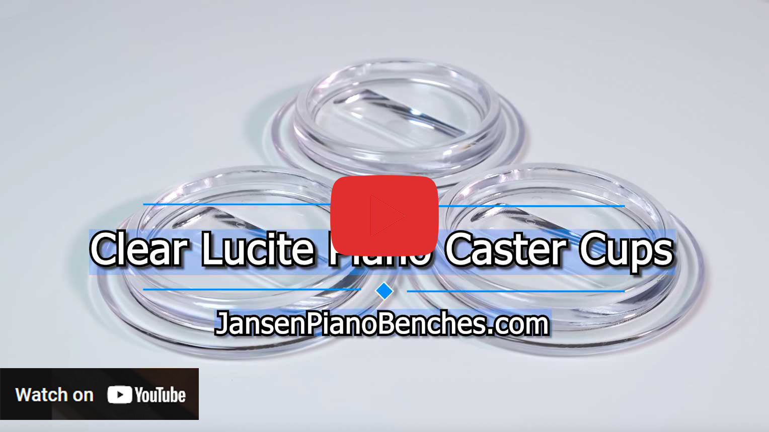 clear lucite piano caster cups video thumbnail