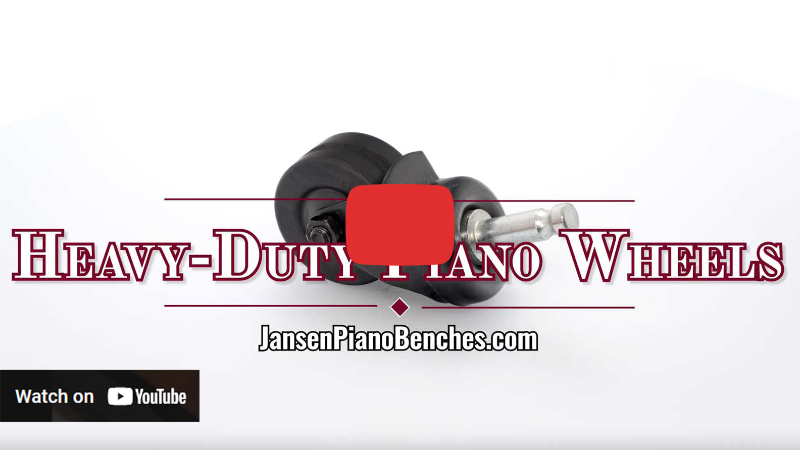 Darnell Heavy-Duty Rubber Piano Wheel Video Thumbnail