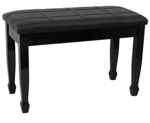 Load image into Gallery viewer, duet piano bench padded polish black