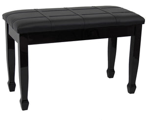 duet piano bench padded polish black