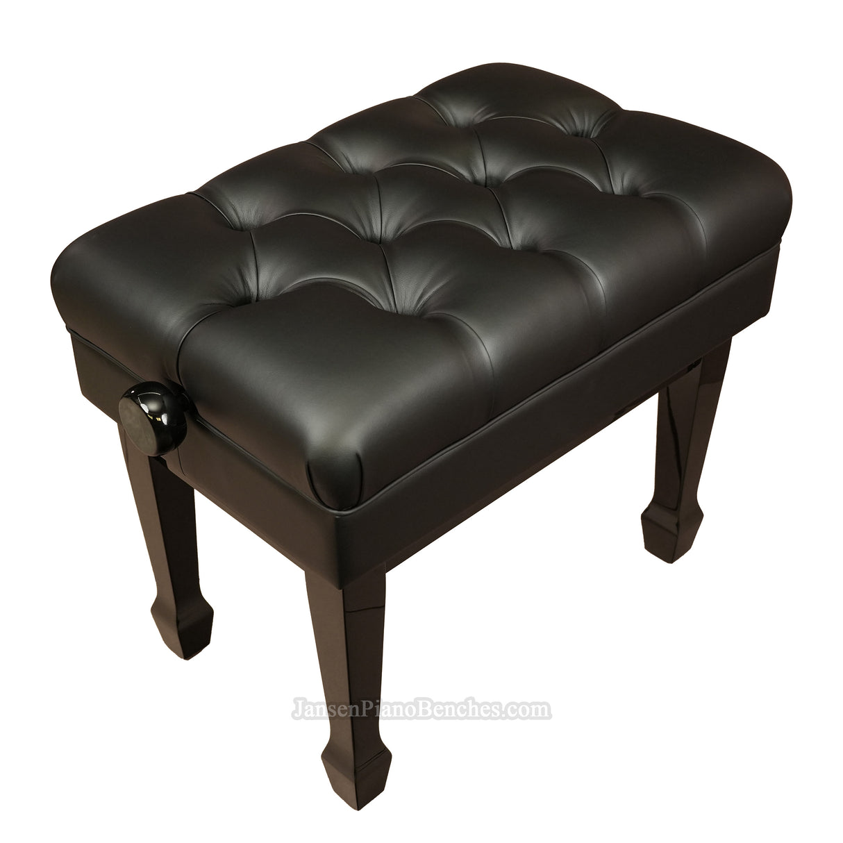 High Polish Black Hydraulic Adjustable Piano Bench - Open Box