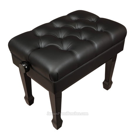 hydraulic piano bench adjustable height in black high polish finish.