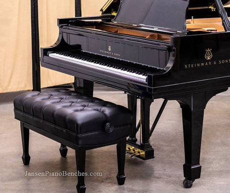 Jansen duet artist bench with spade legs satin black