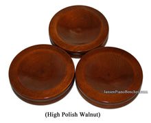 Load image into Gallery viewer, high polish walnut piano caster cups