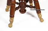 Jansen Antique "Brass Claw Foot" Swivel Stools Wood Top J80