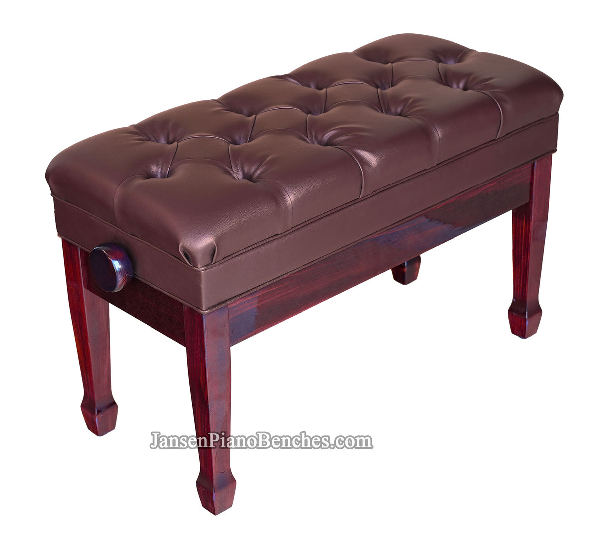 High Polish Mahogany Duet Adjustable Piano Bench Sale