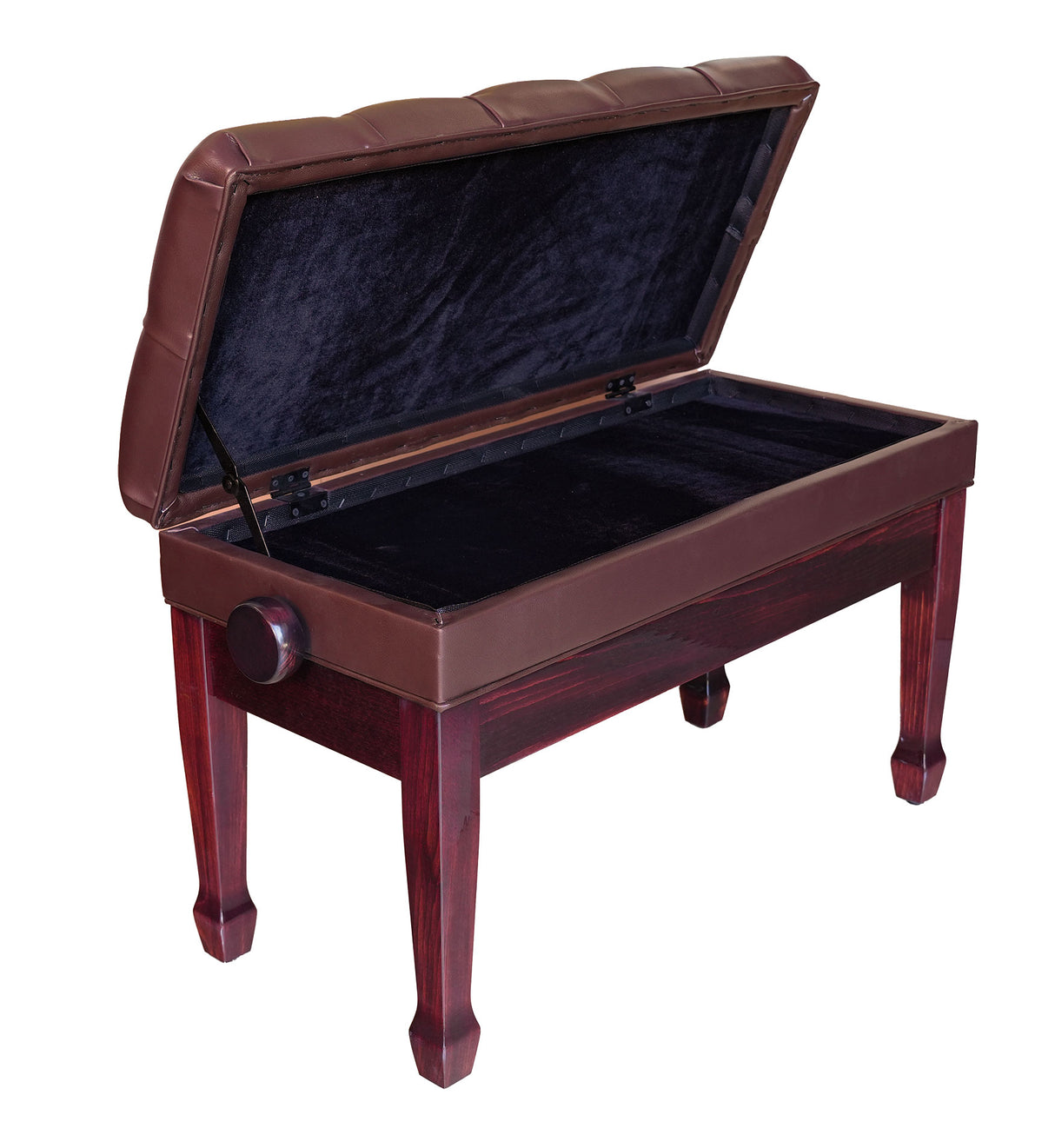 High Polish Mahogany Duet Adjustable Piano Bench Sale