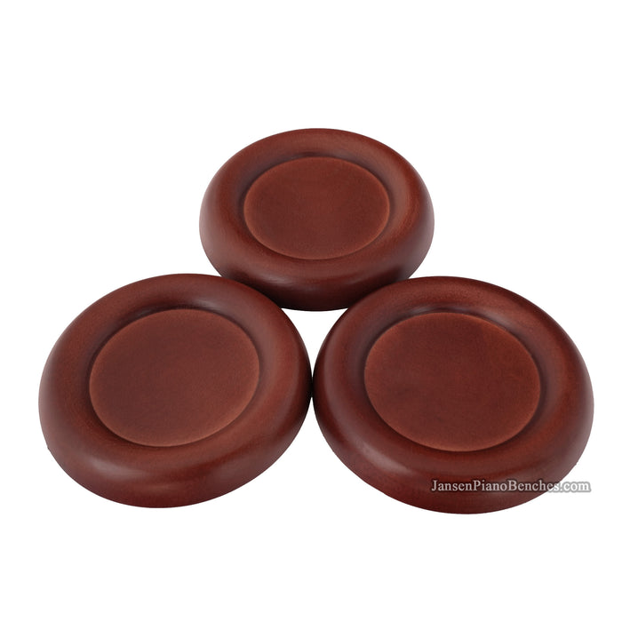 5.5 inch grand piano caster cup in satin mahogany finish