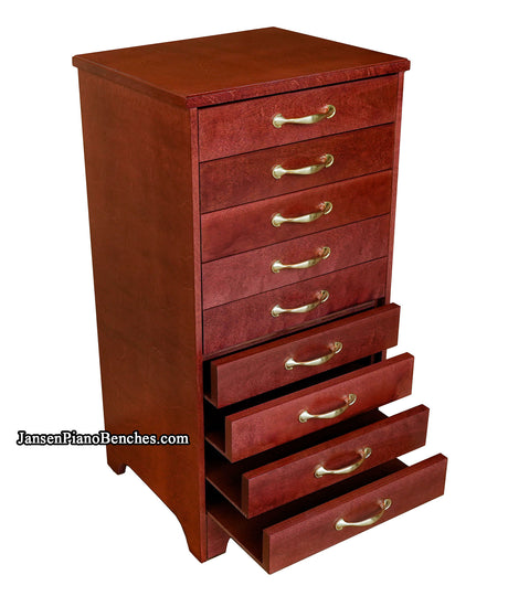 satin mahogany sheet music storage cabinet