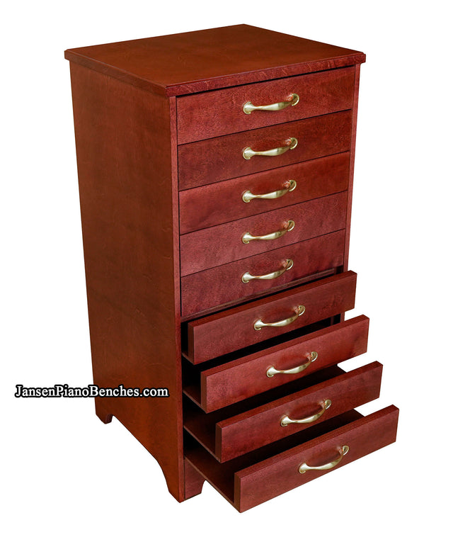 satin mahogany sheet music storage cabinet