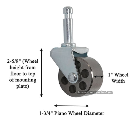 metal piano casters for upright pianos